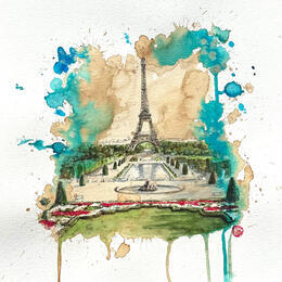 Peinture Évasion à Paris  par Flament Audrey | Tableau