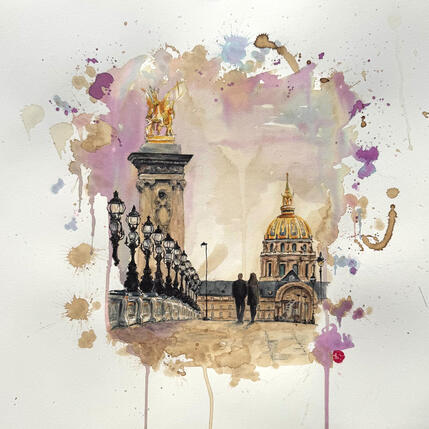 Pintura Le pont des invalides  por Flament Audrey | Pintura