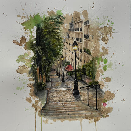 Pintura L’âme de Montmartre  por Flament Audrey | Pintura