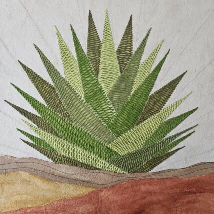 Painting Agave rising by Vazquez Laila | Painting Figurative Textile, Watercolor Landscapes, Nature