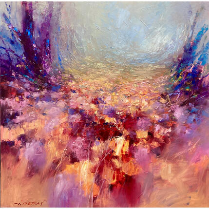 Painting Heaven of roses by Petras Ivica | Painting Figurative Oil Landscapes