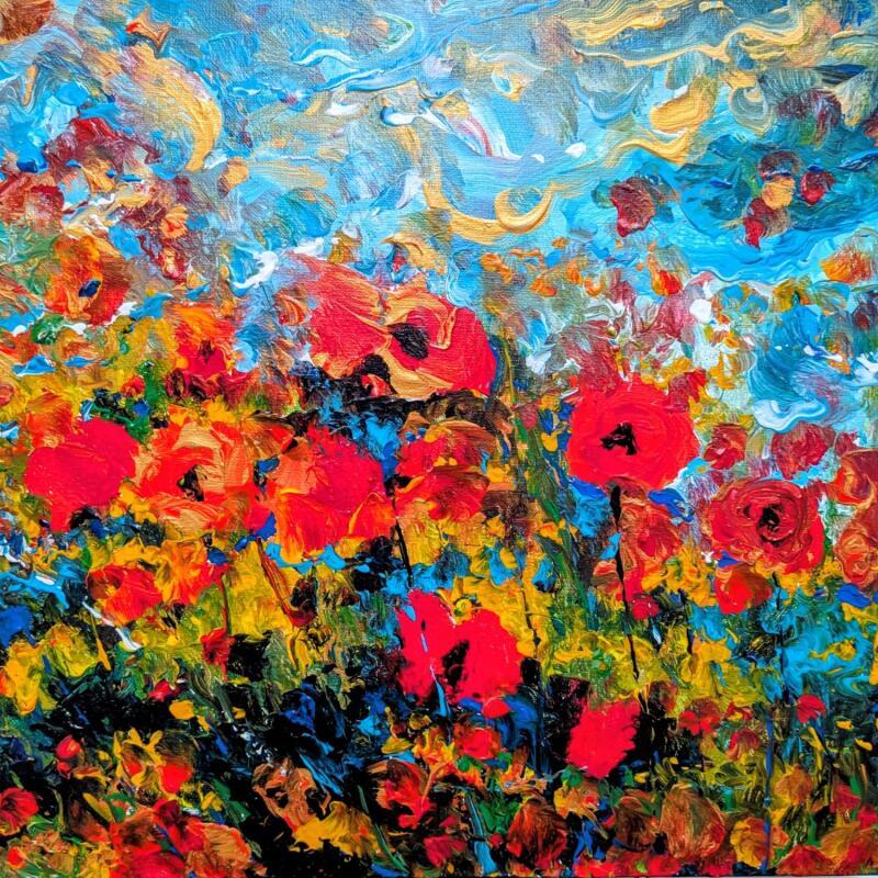 Gemälde Folie de coquelicots von Amblard Florence | Gemälde Impressionismus Natur Acryl