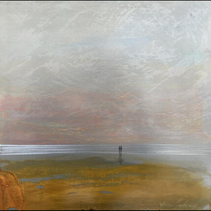 Pintura Un soir à la plage por Mahieu Bertrand | Pintura