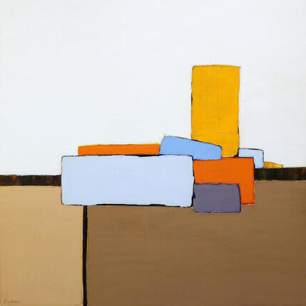 Painting  D'ici et d'ailleurs by Marteau Frederique | Painting Abstract Oil Minimalist