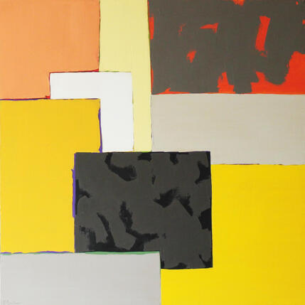 Painting Géométrie variable by Marteau Frederique | Painting Abstract Oil Minimalist