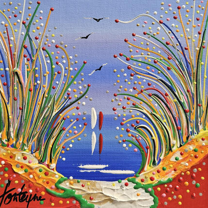 Peinture Près de l'Île par Fonteyne David | Tableau Figuratif Acrylique