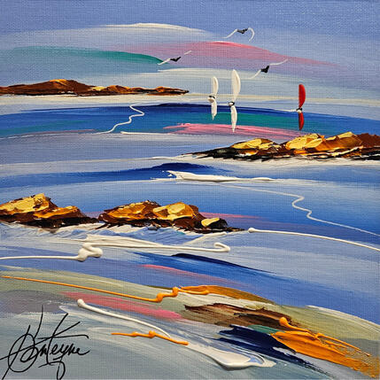 Painting Les pieds dans l'eau by Fonteyne David | Painting Figurative Acrylic Pop icons