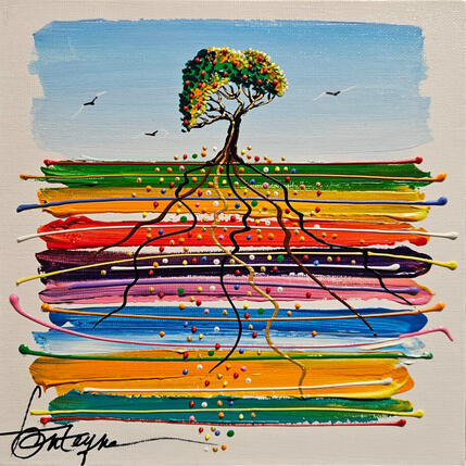 Painting L'Arbre de Saint Louis by Fonteyne David | Painting Figurative Acrylic Pop icons