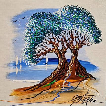 Painting Les feuilles de la paix  by Fonteyne David | Painting Figurative Acrylic Pop icons