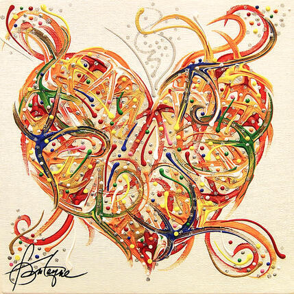 Gemälde Coeur de passion von Fonteyne David | Gemälde Figurativ Acryl Pop-Ikonen