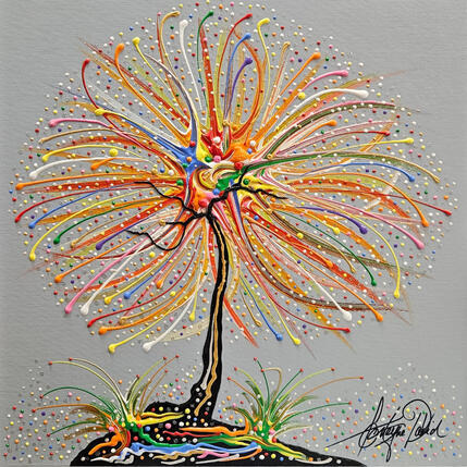 Pintura Colonne de feux  por Fonteyne David | Pintura