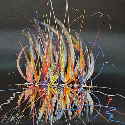 Painting L'amour cette nuit by Fonteyne David | Painting Figurative Acrylic