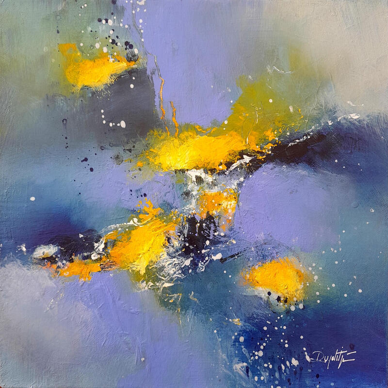 Painting Connexion by Dupetitpré Roselyne | Painting Abstract Minimalist Acrylic