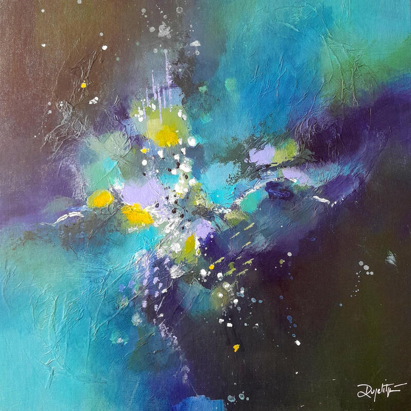 Peinture Dans le vivant par Dupetitpré Roselyne | Tableau Abstrait Minimaliste Acrylique