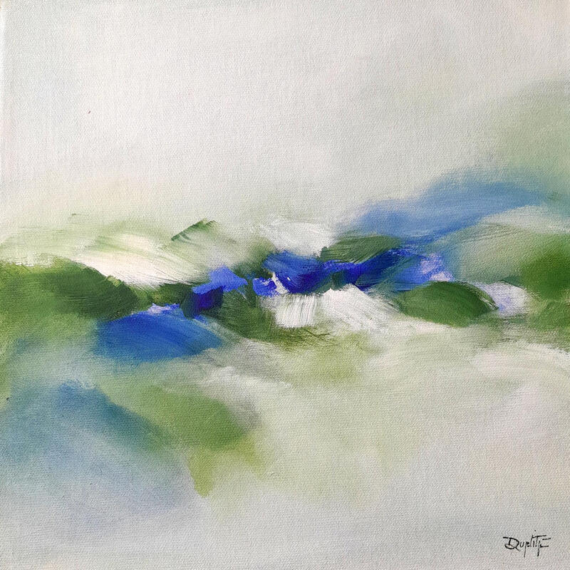 Painting Effleurer by Dupetitpré Roselyne | Painting Abstract Minimalist Acrylic