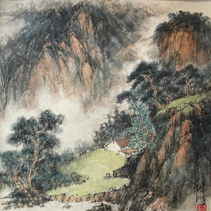 Pintura Mountains above the sea of clouds por Yu Huan Huan | Pintura