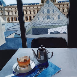 Painting Mona s'isolait avec un léger thé by Auriol Philippe | Painting