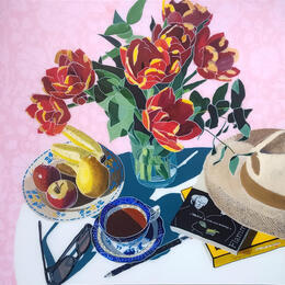 Painting Francis retrouvait Andy sur les rives du printemps by Auriol Philippe | Painting