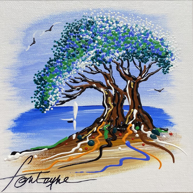 Peinture L'olivier de Toulon par Fonteyne David | Tableau Figuratif Acrylique