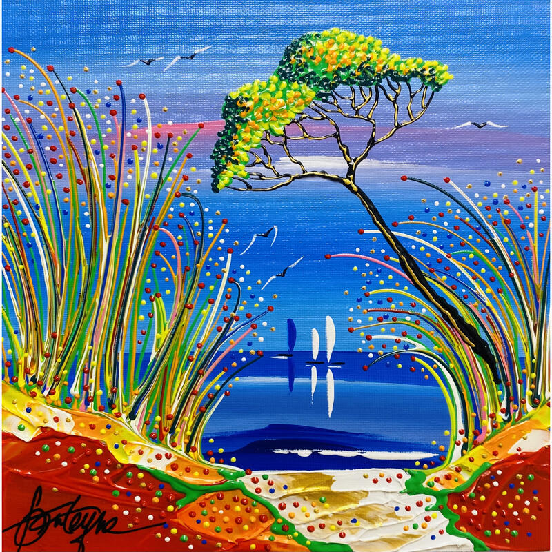 Painting Par delà le chemin by Fonteyne David | Painting Figurative Acrylic