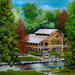 Painting CHALET ROBINSON by Rodriguez Rio Martin | Painting Figurative Urban Oil