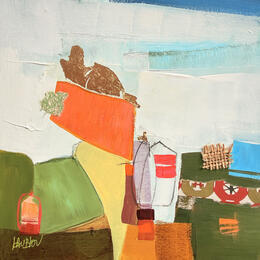 Pintura Les champs du printemps-1 por Lau Blou | Pintura