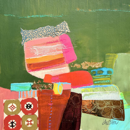 Painting Les champs du printemps-2 by Lau Blou | Painting