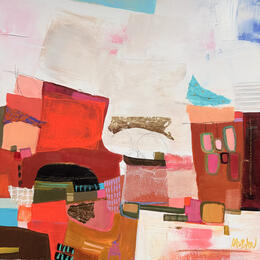 Pintura Le village imaginaire de Klimt por Lau Blou | Pintura