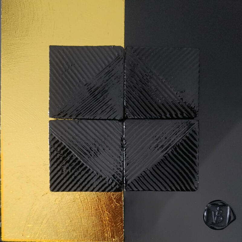 Peinture Corfu par Bauquel Véronique | Tableau Abstrait Minimaliste Collage