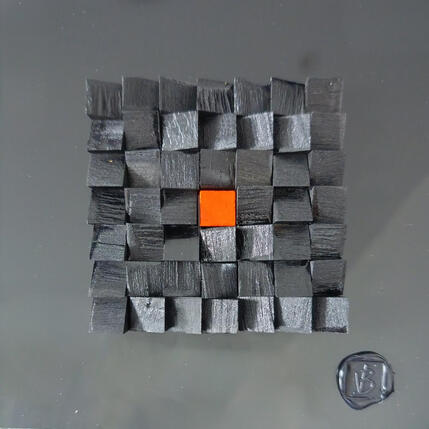 Painting Linz by Bauquel Véronique | Painting Abstract Gluing Minimalist, Pop icons