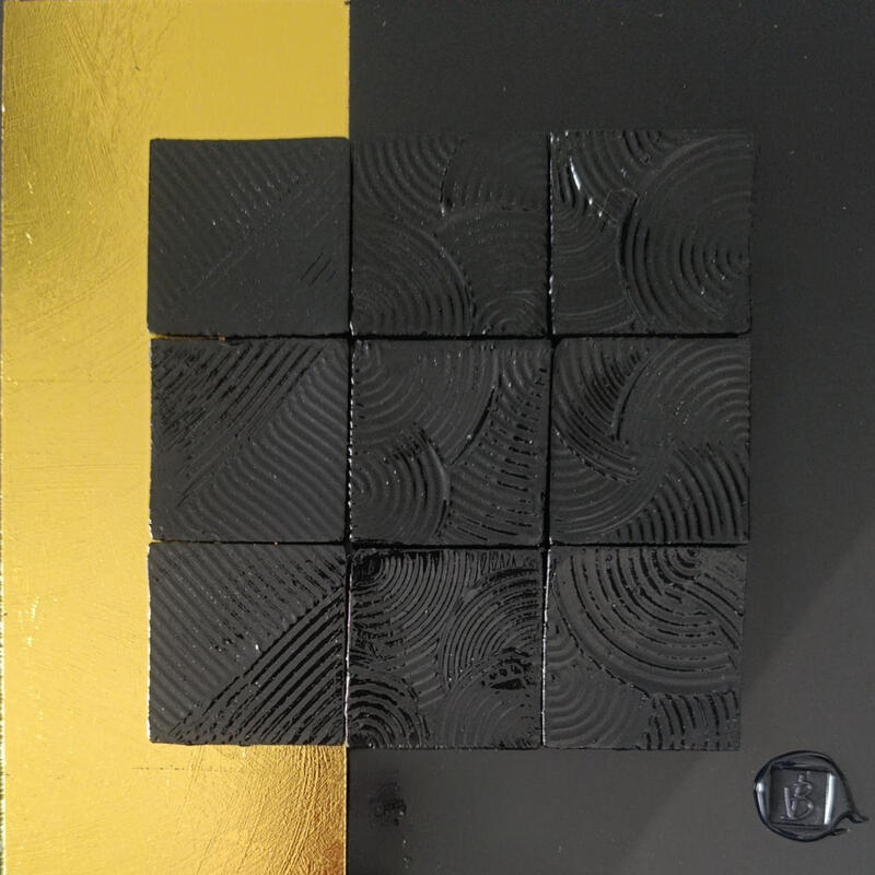 Painting Fanny by Bauquel Véronique | Painting Abstract Minimalist Gluing