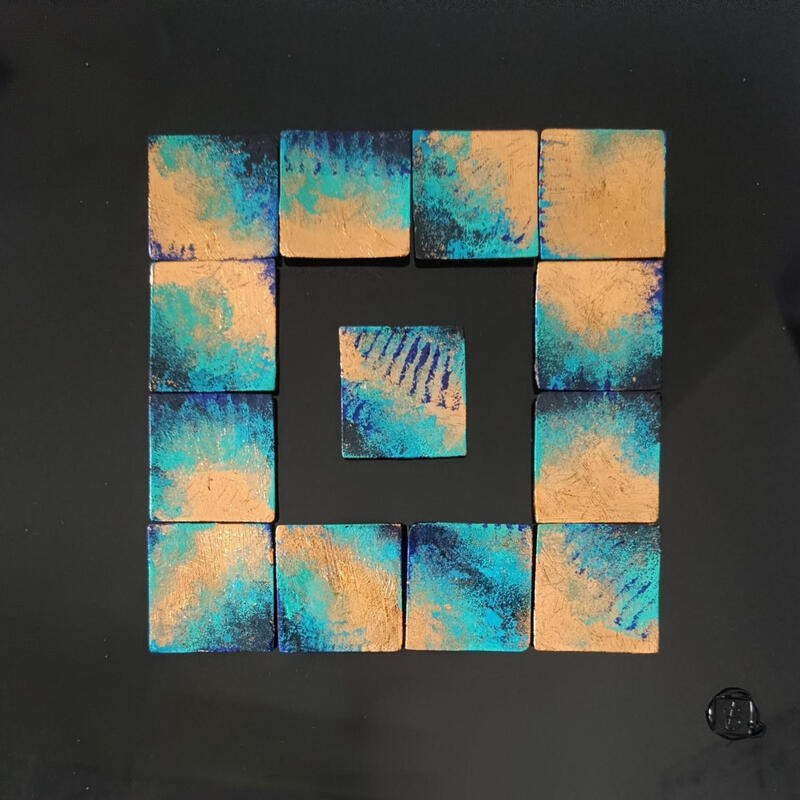 Pintura Ferrone por Bauquel Véronique | Pintura Abstracto Minimalista Collage