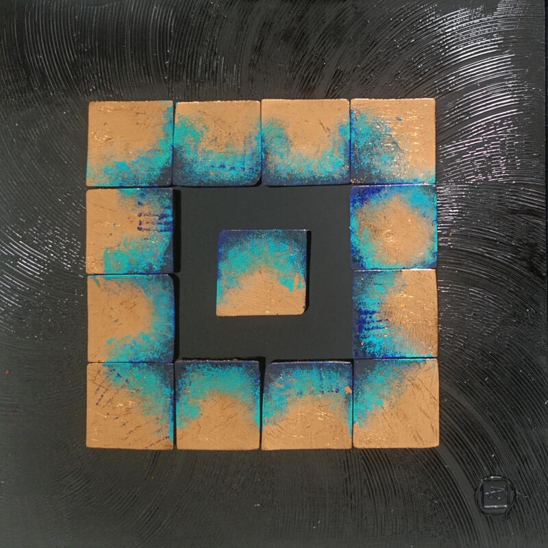 Painting Kintbury by Bauquel Véronique | Painting Abstract Minimalist Gluing