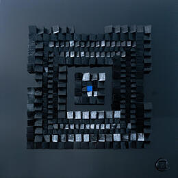 Painting Antibes  by Bauquel Véronique | Painting Abstract Gluing Minimalist