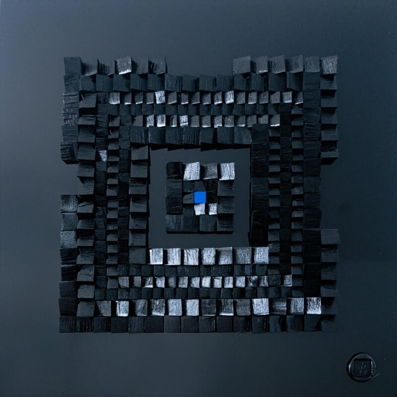 Painting Antibes by Bauquel Véronique | Painting Abstract Minimalist Gluing