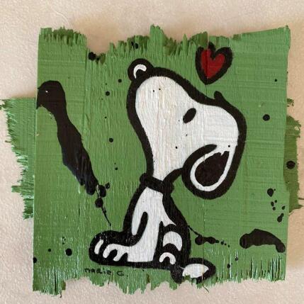Pintura Snoopy LOVE por Marie G.  | Pintura Pop art Acrílico, Madera Iconos pop
