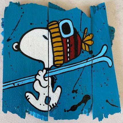 Pintura Journée ski ! por Marie G.  | Pintura Pop art Acrílico, Collage, Madera Iconos pop