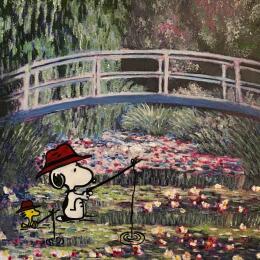 Painting Un dimanche chez Monet by Marie G.  | Painting Pop-art Acrylic, Wood Pop icons