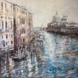 Painting Canal View in Venice by Solveiga | Painting  Acrylic