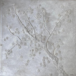 Pintura Cerisier en fleur ton sur ton por Trébucq Marion  | Pintura