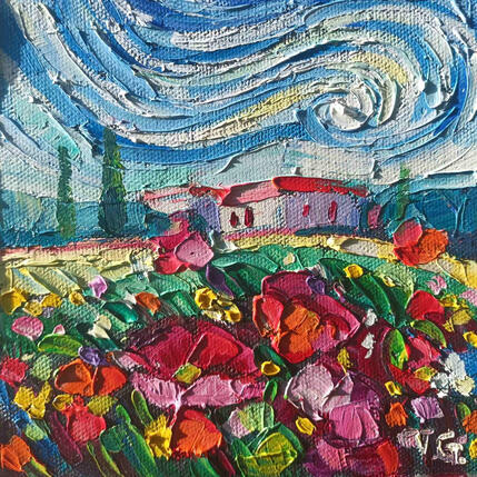 Painting Poppies Joy by Georgieva Vanya | Painting Figurative Oil Landscapes