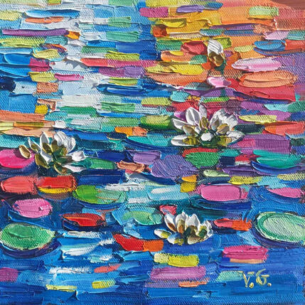 Painting On the pond by Georgieva Vanya | Painting Figurative Oil Landscapes, Pop icons