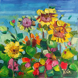 Peinture Sunny pop par Georgieva Vanya | Tableau Figuratif Huile Paysages