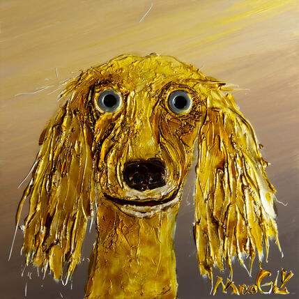 Gemälde OPTIMISTUS von Moogly | Gemälde Art brut Acryl, Harz, Pigmente Tiere