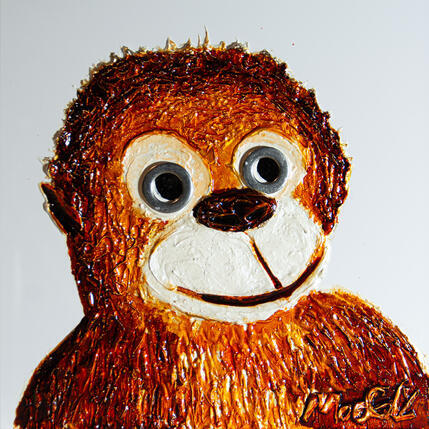 Gemälde PUNCHUS von Moogly | Gemälde Art brut Acryl, Harz, Pigmente Tiere