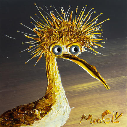 Gemälde WIFUS von Moogly | Gemälde Art brut Acryl, Harz, Pigmente Tiere