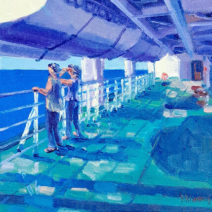 Peinture Blue star ferry par Aliamus Béatrice | Tableau