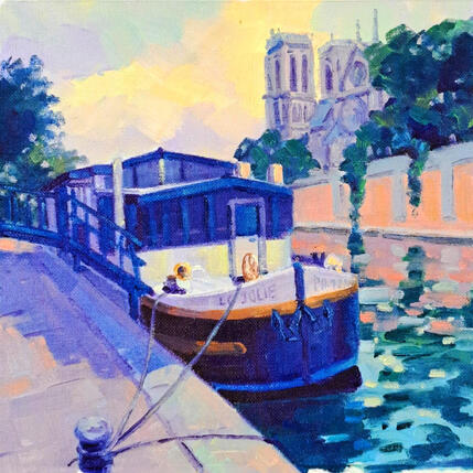 Peinture Les quais de Seine par Aliamus Béatrice | Tableau