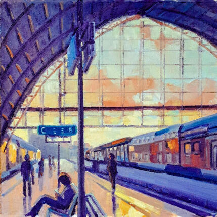 Peinture Voie C, 7h du mat' par Aliamus Béatrice | Tableau