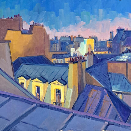 Peinture Paris, couleurs de la nuit par Aliamus Béatrice | Tableau